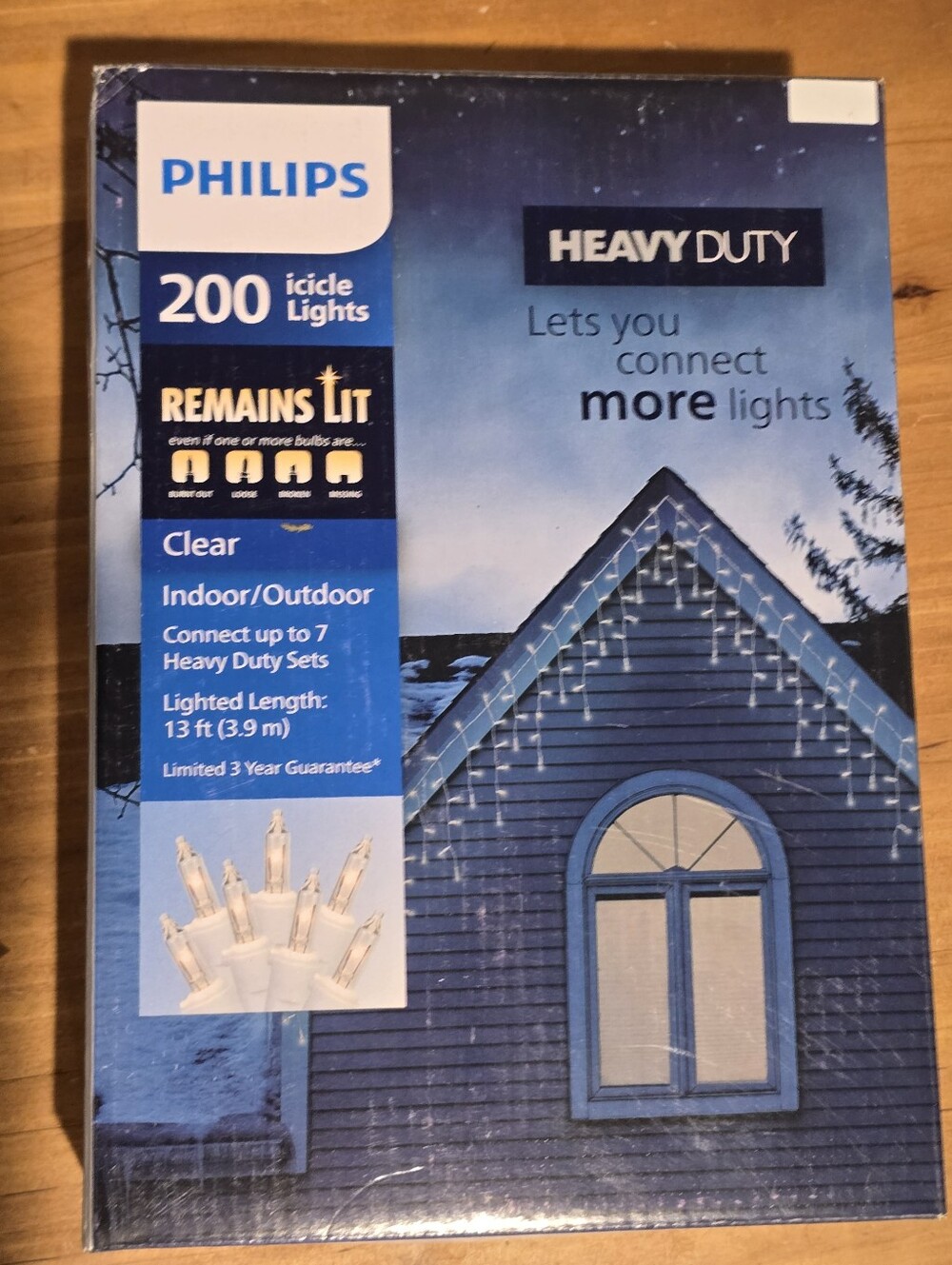 Philips 200 Clear Icicle String Lights - White